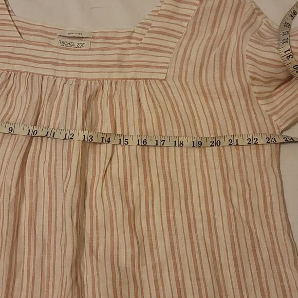 Rachel Zoe stripped. Linen peasant boho top size - Picture 5 of 10
